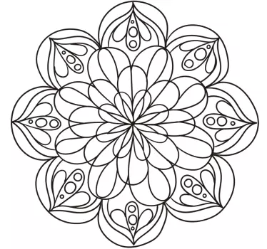Mandala flori autocolant de perete - TenStickers