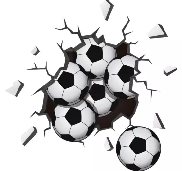 Mingi care cad de pe autocolantul peretelui de fotbal - TenStickers