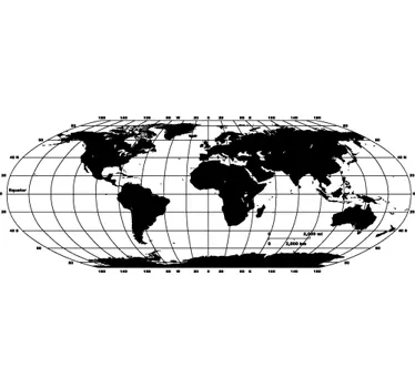 Monocrom mondial cartea de perete autocolant - TenStickers