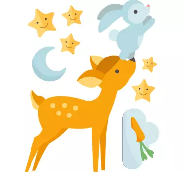 Morcov zboară iepure decal - TenStickers