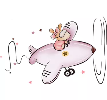 Mouse-ul copiilor mic în autocolant de avion - TenStickers