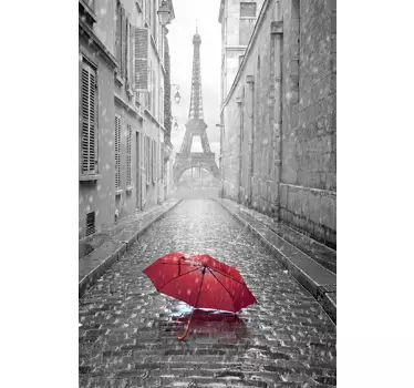 Murale foto umbrelă roșie de la paris - TenStickers