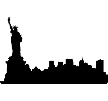 New york silueta laptop autocolant - TenStickers