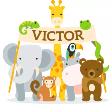 Numele animalelor sticker pentru copii - TenStickers
