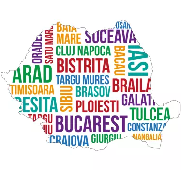 Autocolant de perete de orașe românești - TenStickers