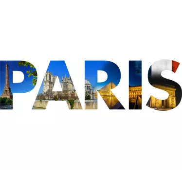 Paris autocolant text - TenStickers