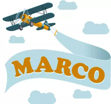 Personalizat autocolant biplane pentru copii - TenStickers