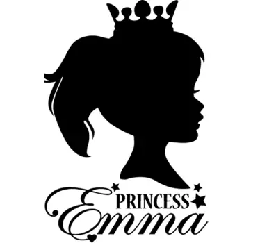 Personalizate prințesă autocolant portret copii - TenStickers