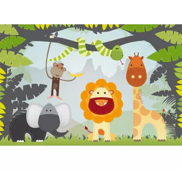 Pictură murală pentru copii din junglă - TenStickers