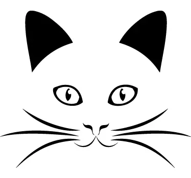 Pisica fata contur decal - TenStickers