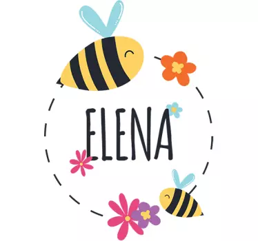 Primăvară nume personalizat ilustrare artă perete stikcer - TenStickers