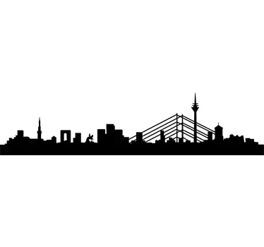 Profil oraș dusseldorf orizontala silueta decal - TenStickers