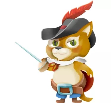 Puss in sticker pentru copii pentru copii - TenStickers