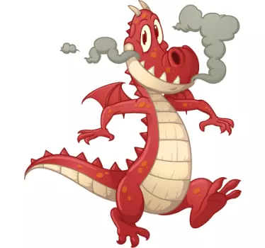 Roșu autocolant dragon copii - TenStickers