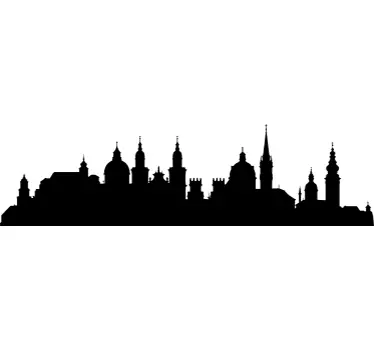 Salzburg oraș orizontala silueta decalaj perete - TenStickers