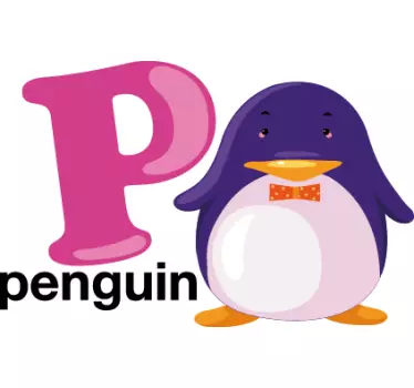 Scrisoarea "p" și pungi de perete pentru copii - TenStickers
