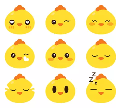 Set de autocolante de pui emoji de fermă - TenStickers