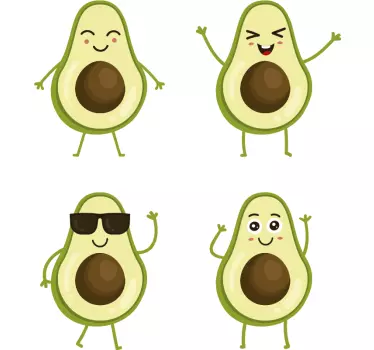 Set sticker amuzant de fructe avocado - TenStickers