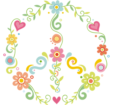 Simbol de pace floral decal de perete floral - TenStickers