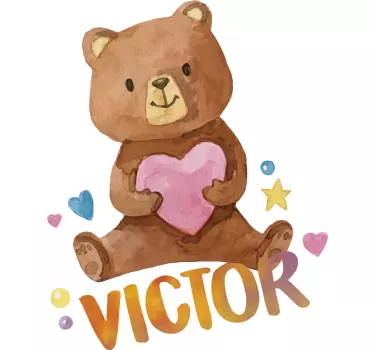 Sticker personalizat pentru ursulet - TenStickers