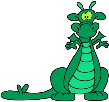 Sticker verde pentru copii dragon - TenStickers