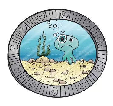 Sub autocolantul pentru copii cu porthola de mare - TenStickers