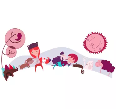 Tonuri de roz peisaj copii - TenStickers