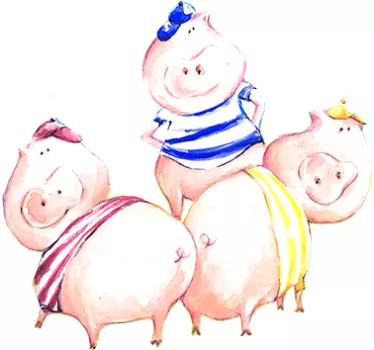 Trei autocolant de porci - TenStickers
