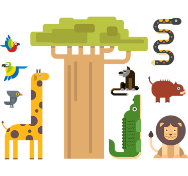 Tropical jungle ilustrare zid art decal - TenStickers