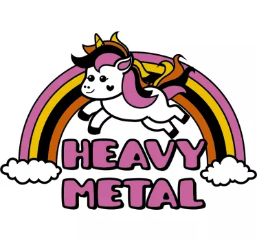 Unicorn autocolant de metal greu - TenStickers
