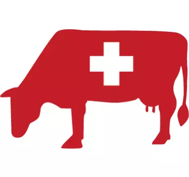 Vaca steagul elvețian decal auto - TenStickers