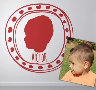 Autocolant de perete portret personalizat - TenStickers