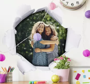 Autocolant personalizat pentru găuri de hârtie 3d - TenStickers