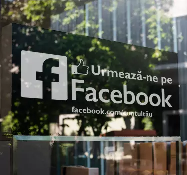Urmați pe facebook pentru autocolant de afaceri fereastră - TenStickers