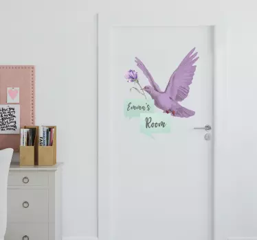 Autocolant de perete abstract cu nume uși personalizate - TenStickers