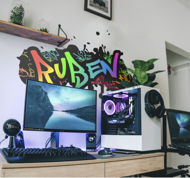 Autocolant personalizabil cu numele de graffiti - TenStickers