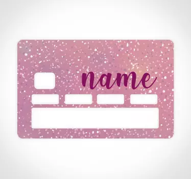 Autocolant personalizat pentru carduri bancare roz sclipici - TenStickers