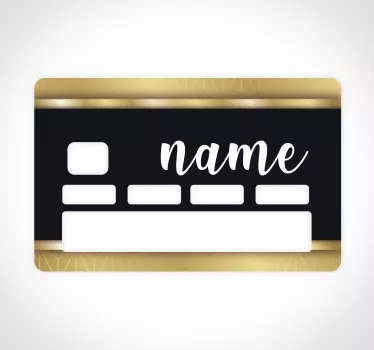 Autocolant personalizat pentru card bancar negru și auriu - TenStickers