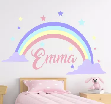 Curcubeu nume personalizabil dormitor copii perete autocolant - TenStickers