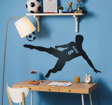 Jucător de fotbal cu nume și numbe autocolant de zid de fotbal - TenStickers