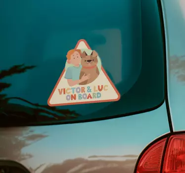 Autocolante pentru autoturisme copil și câine la bord - TenStickers