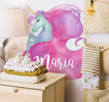 Autocolant personalizabil unicorn fantezie de perete - TenStickers