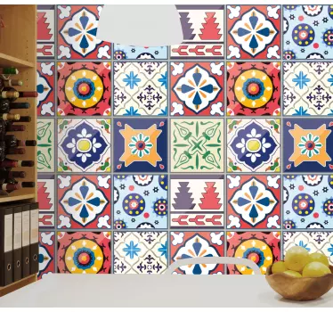 Autocolante bucătărie plăci ornamentale colorate - TenStickers
