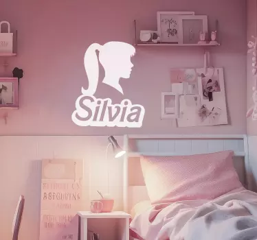 Autocolante cu pătură siluetă cu numeSiluetă cu nume - TenStickers