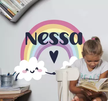 Nume personalizat în autocolant de perete curcubeu - TenStickers