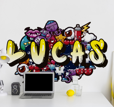 Graffiti colorfull nume urban decal - TenStickers