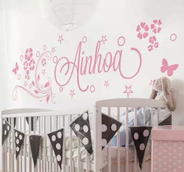 Autocolant cu nume de flori personalizabil - TenStickers