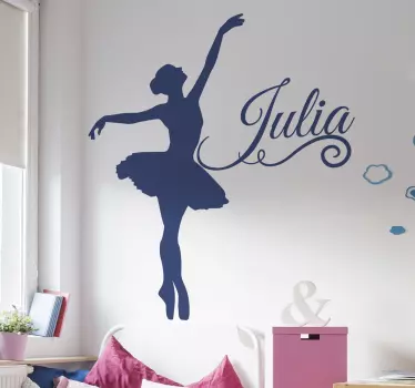 Dansator de balet silhoutte cu autocolant de perete dance - TenStickers