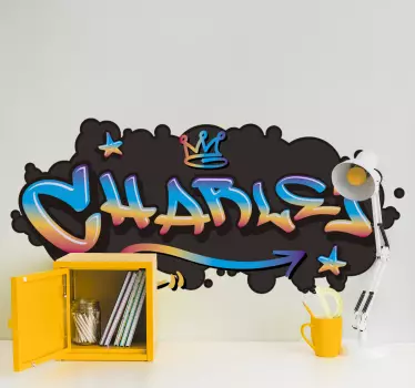 Graffiti nume beton fundal decal urban - TenStickers