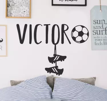 Ghete de fotbal cu nume de fotbal autocolant - TenStickers